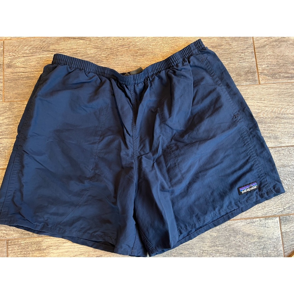 Patagonia Baggies Shorts Large Mens Blue Hiking Swim Short Trunks Pocket Vintage